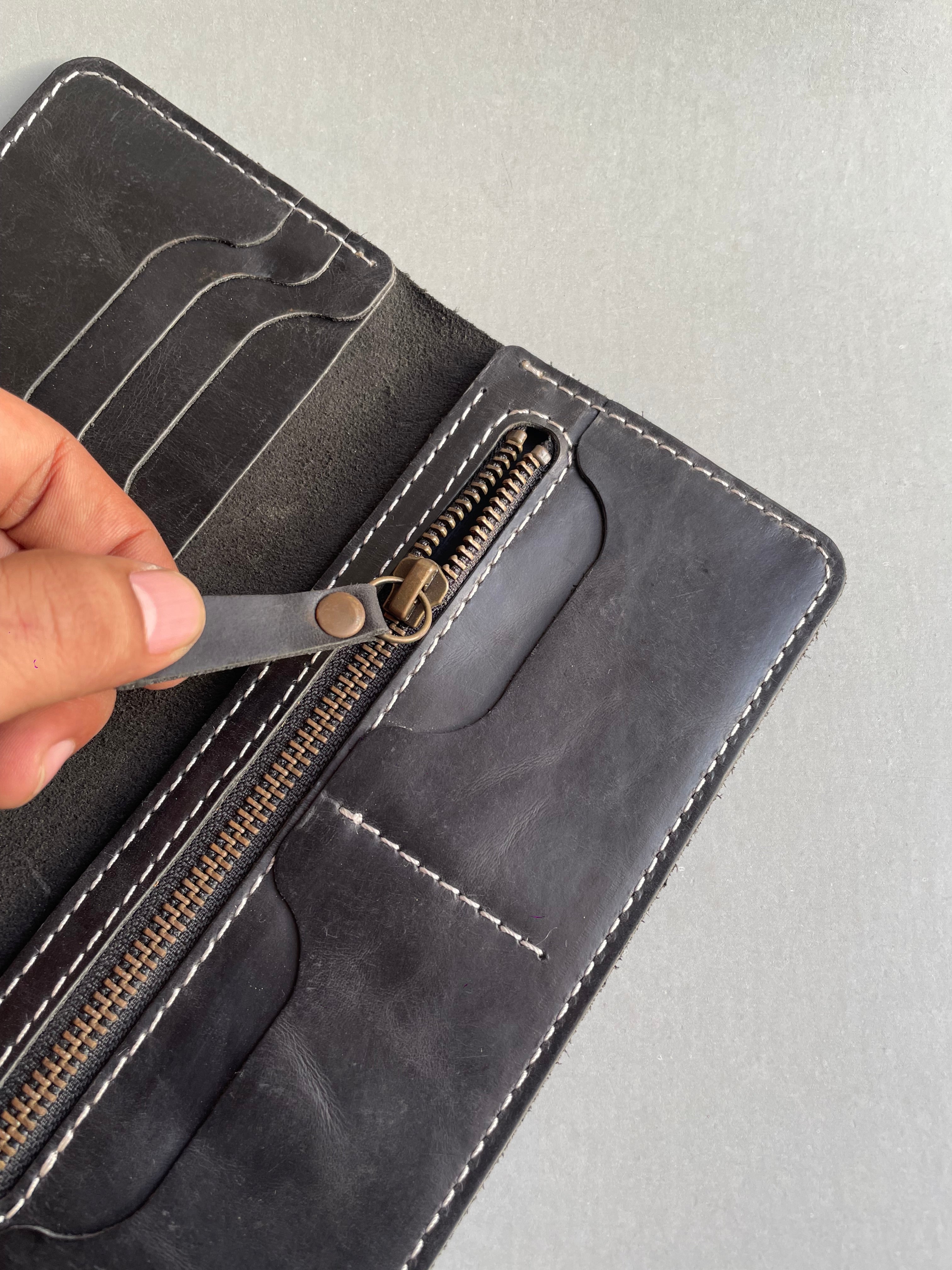 Vintage zipper long wallet