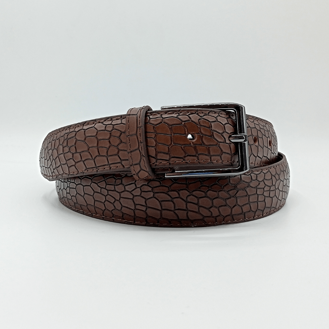 Crocodile Dress Belt - Brown