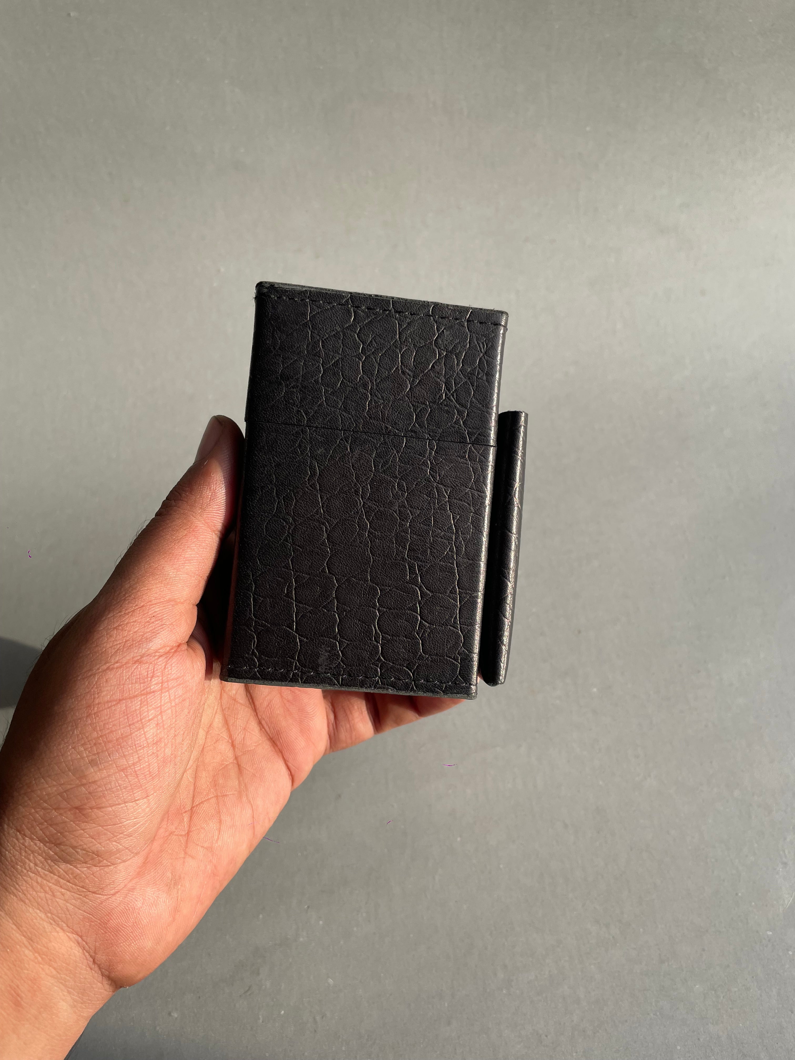 Leather crocodile texture Cigarette Case - Black