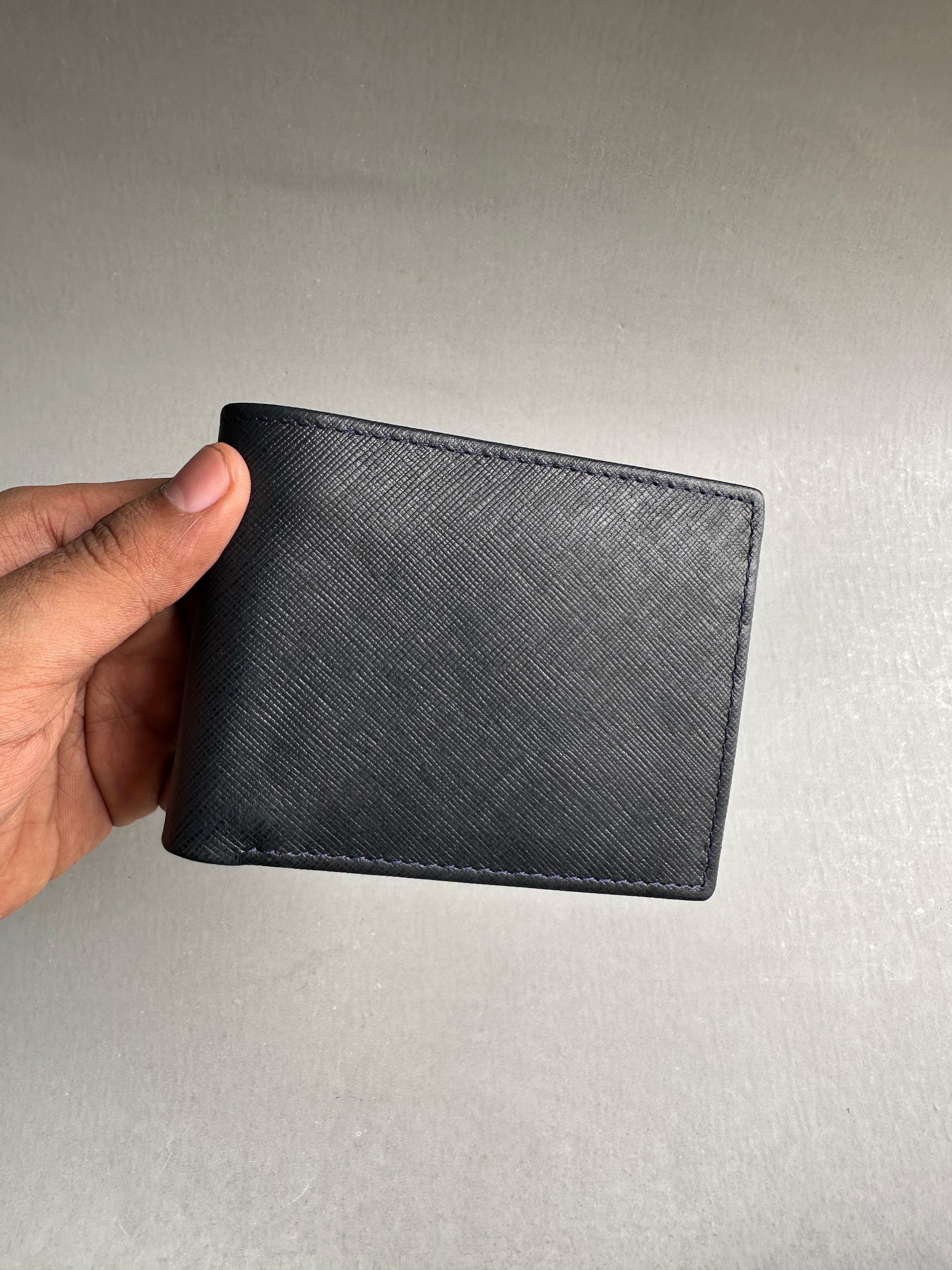 Luxe Saffiano wallet - Navy Blue