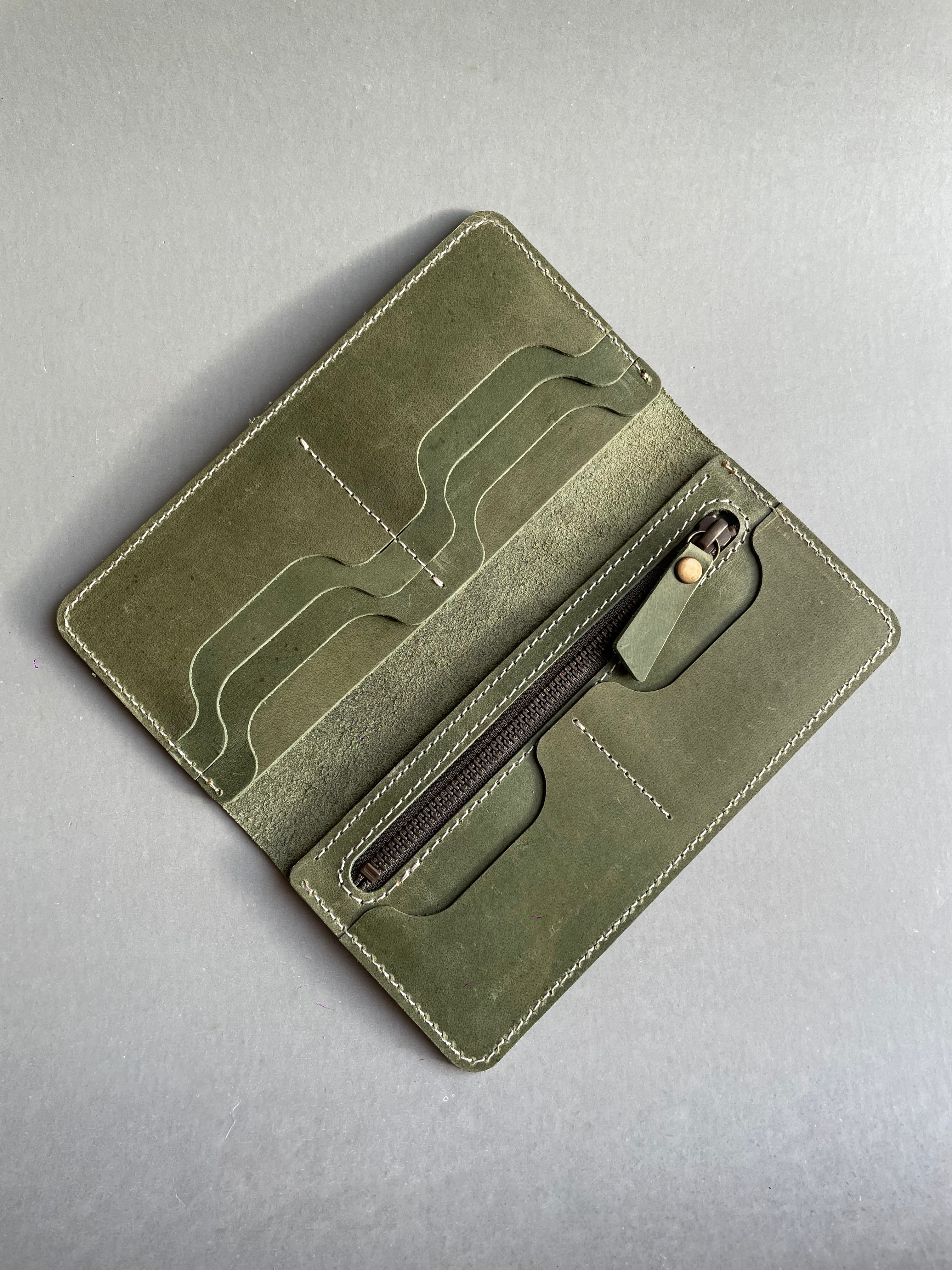 Vintage zipper long wallet