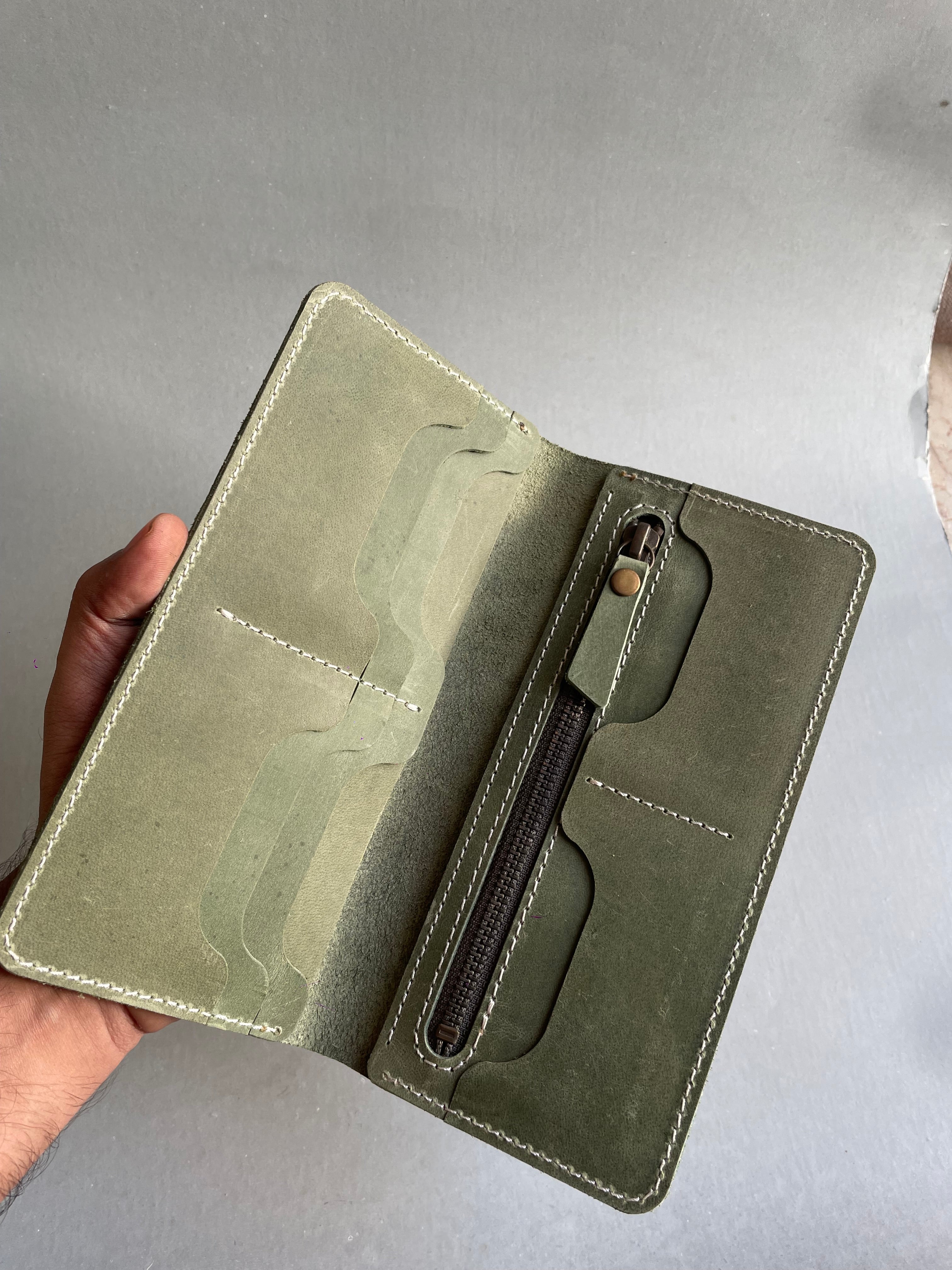 Vintage zipper long wallet