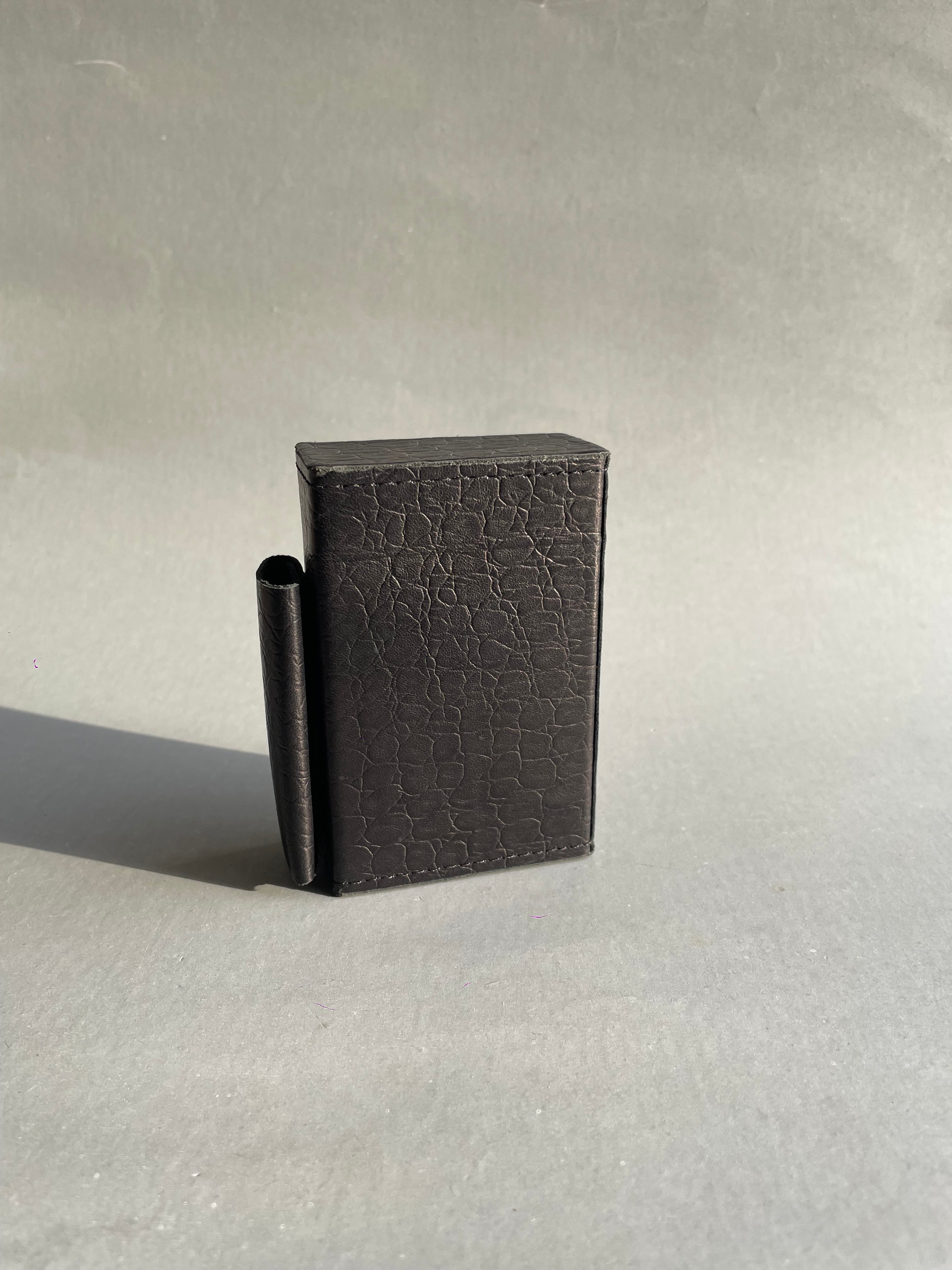 Leather crocodile texture Cigarette Case - Black
