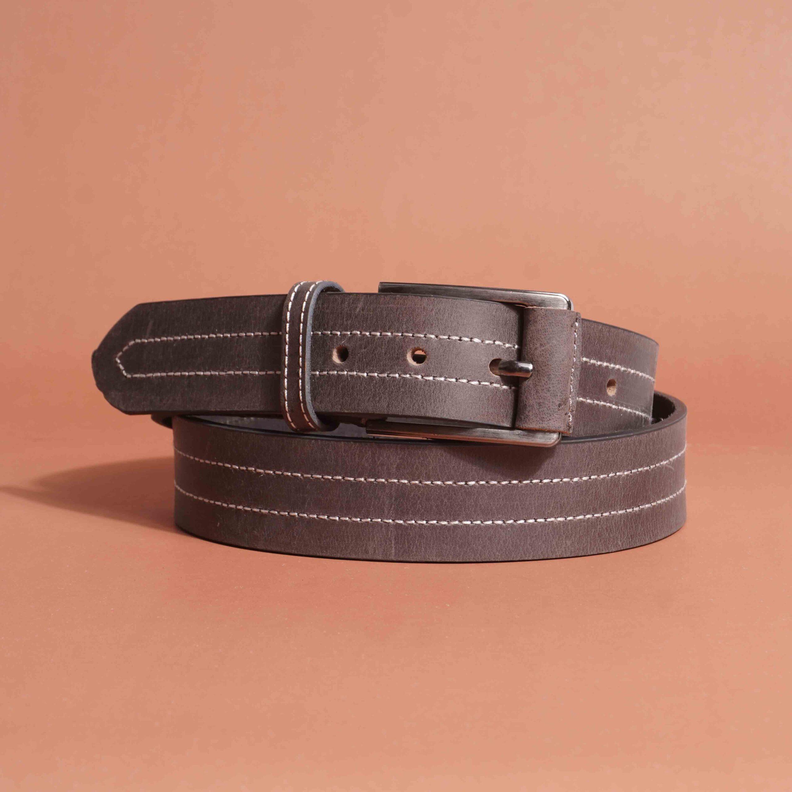 Designer Crazy Horse Jeans Belt – Grey