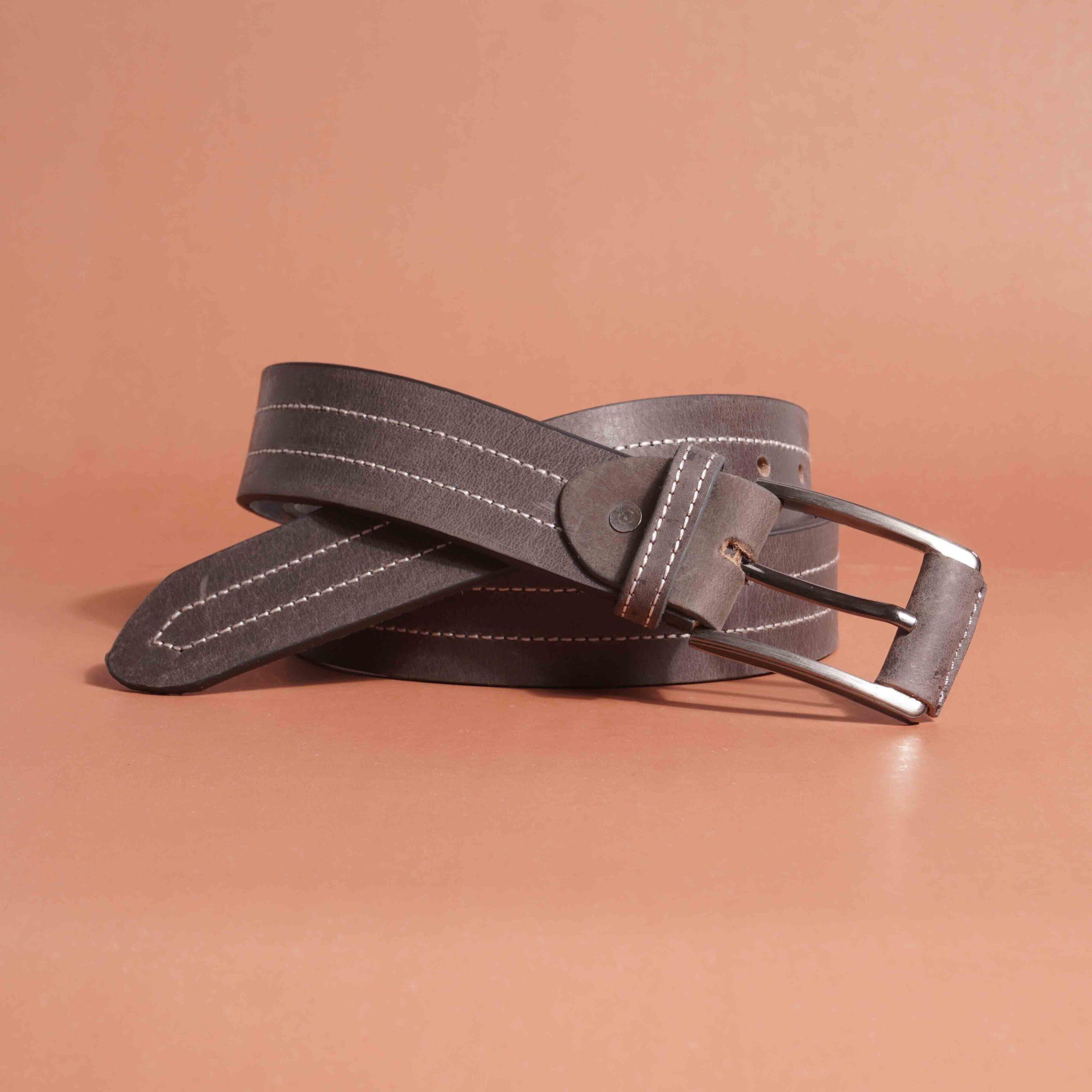 Designer Crazy Horse Jeans Belt – Grey