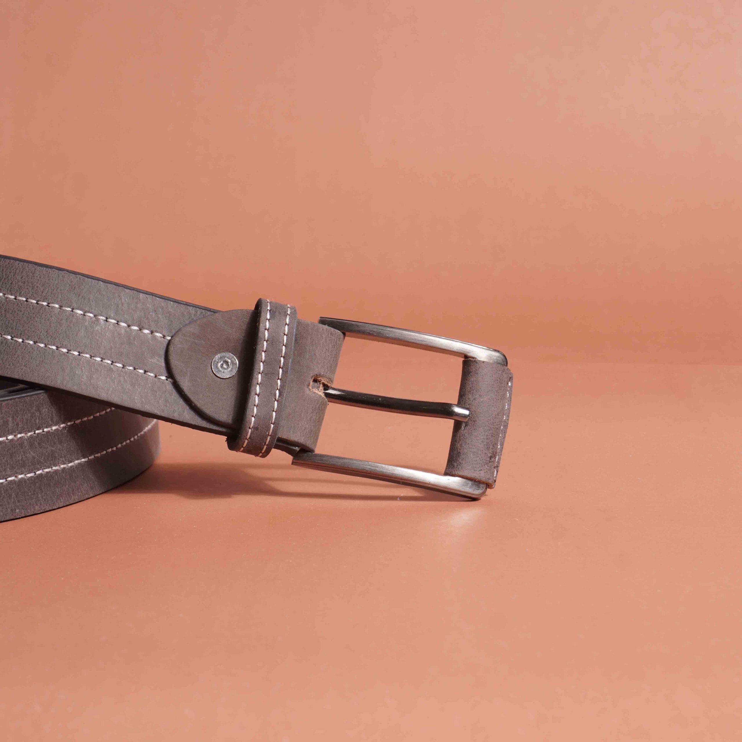 Designer Crazy Horse Jeans Belt – Grey