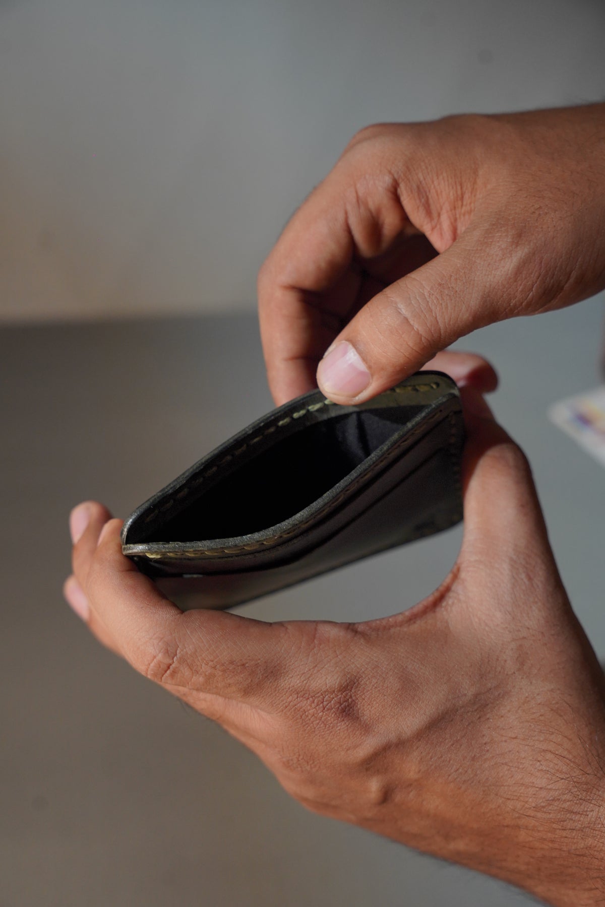 Handmade Single Card Holder - Army Green