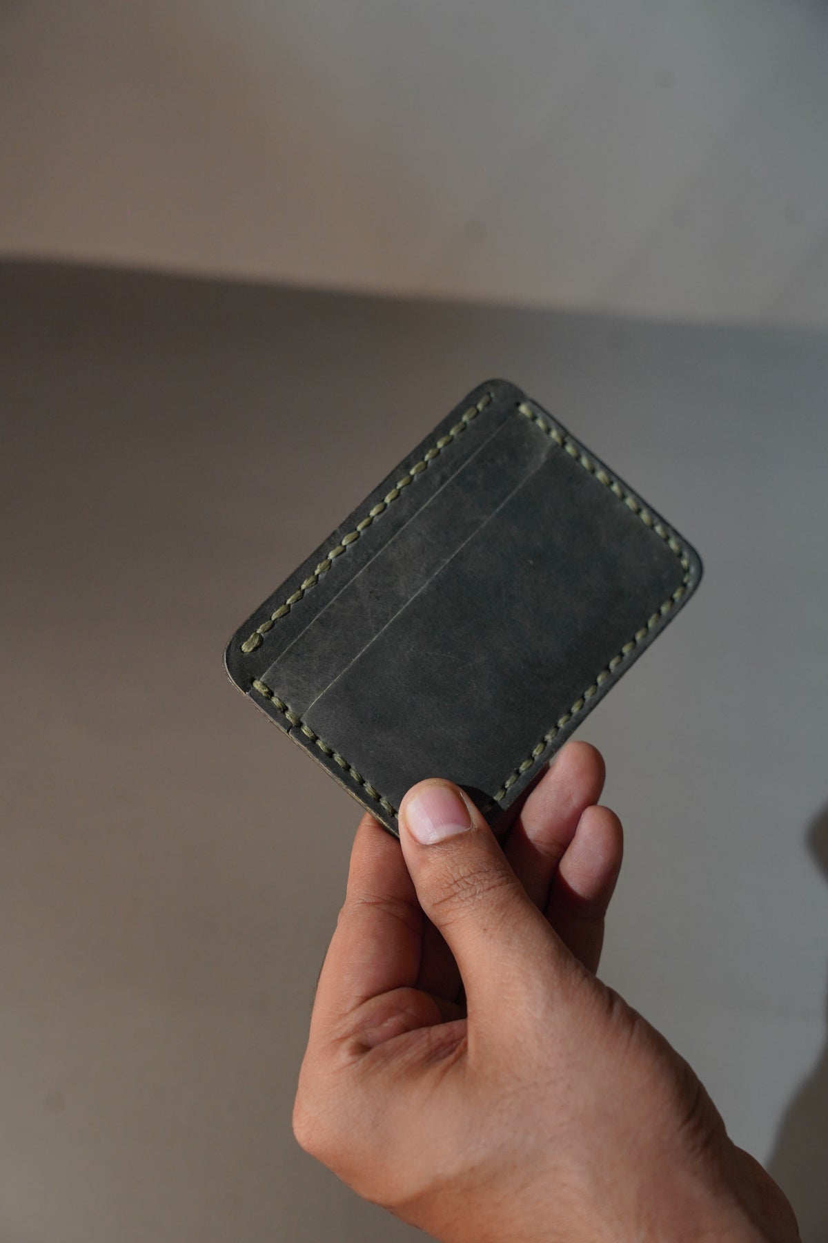 Handmade Single Card Holder - Army Green