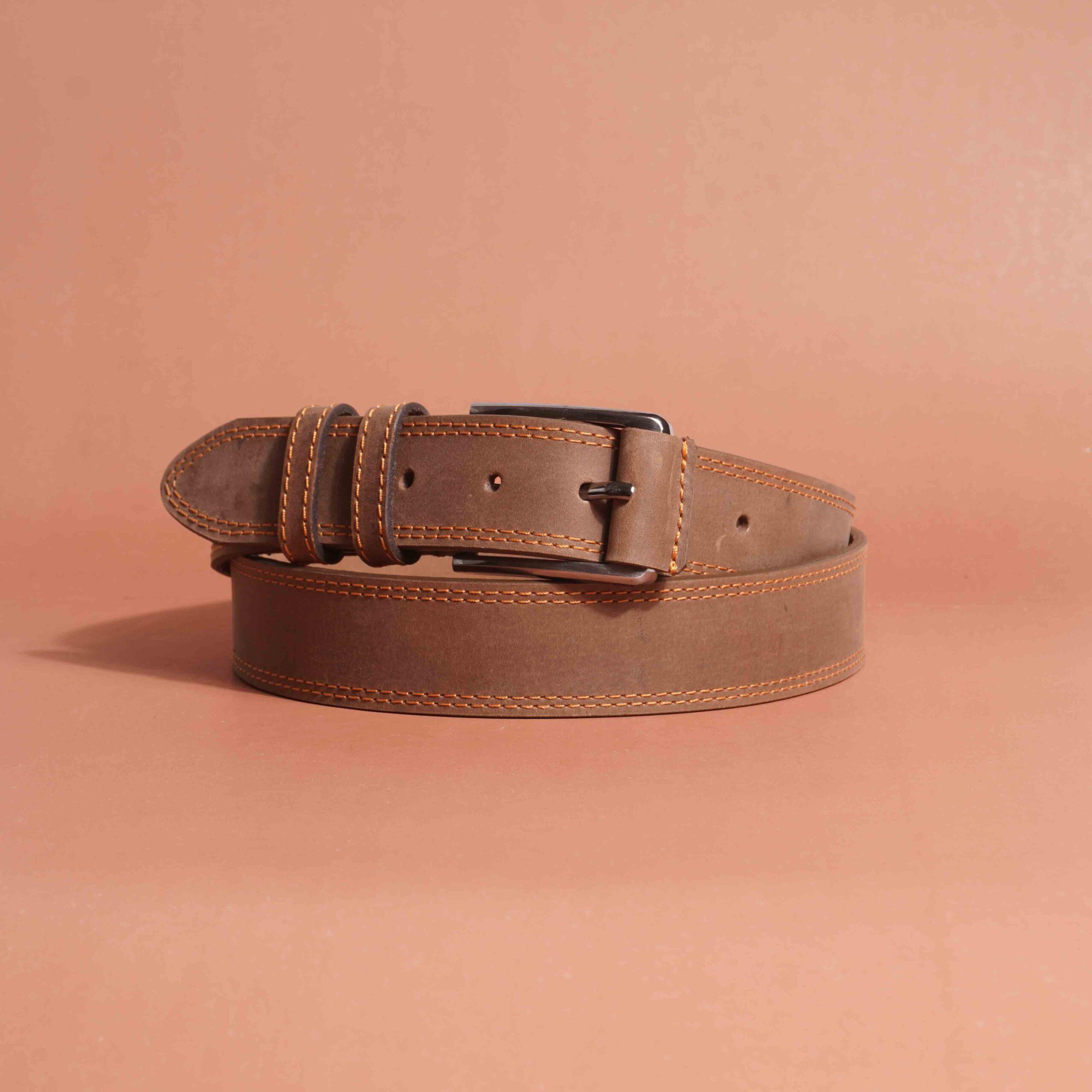 Premium Crazy Horse Jeans Belt – Light Brown