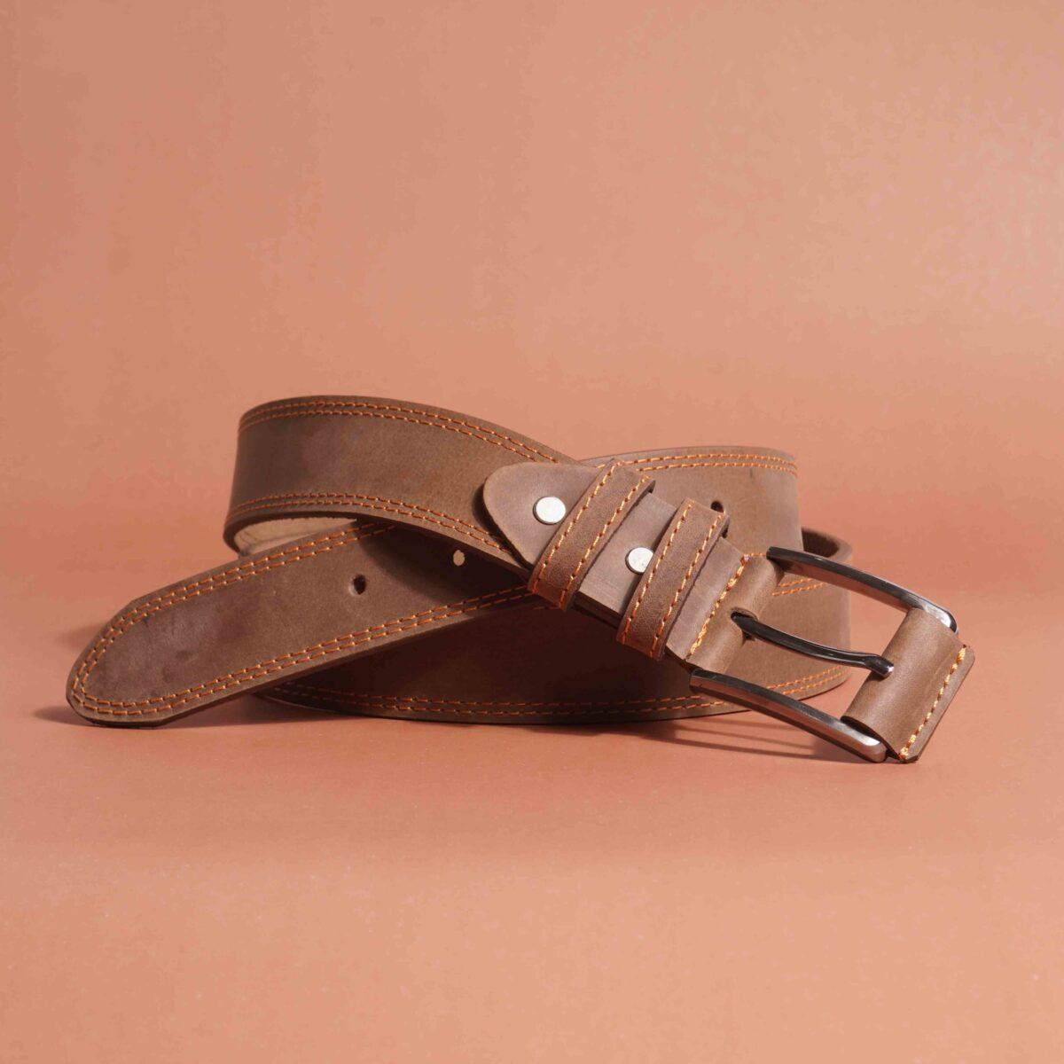 Premium Crazy Horse Jeans Belt – Light Brown