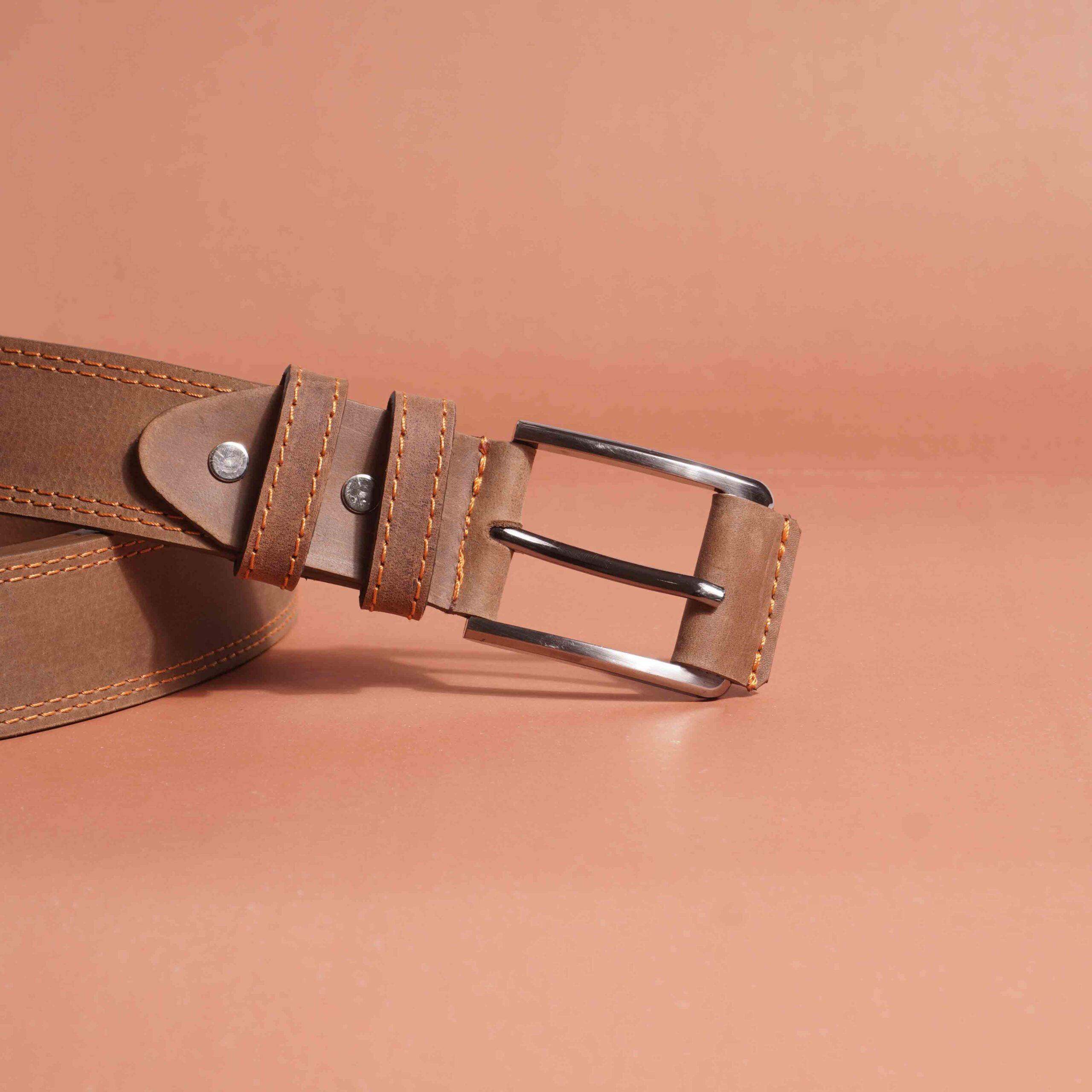 Premium Crazy Horse Jeans Belt – Light Brown