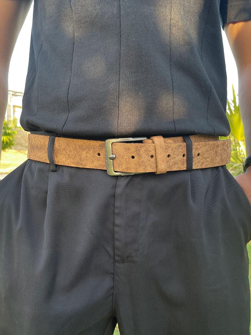 Crazy Horse Jeans Belt – Khaki