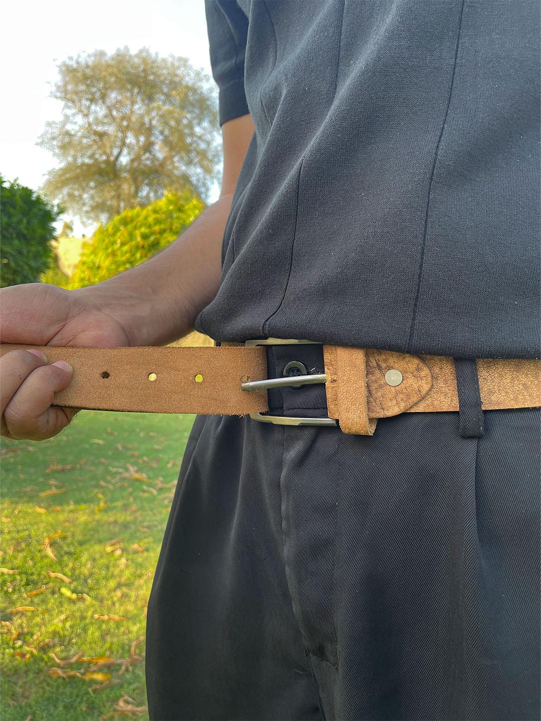Crazy Horse Jeans Belt – Khaki