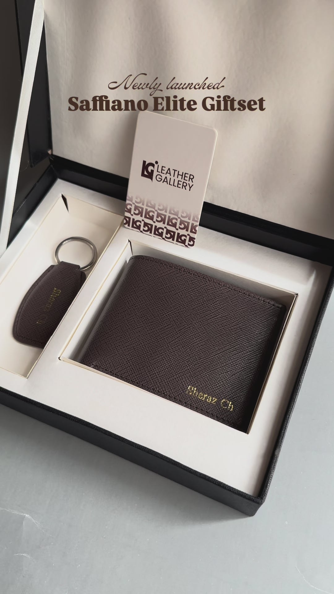 Saffiano Giftset - Coffee Brown