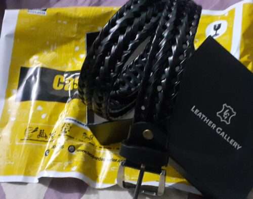 Braided Leather Belt  - Black photo review