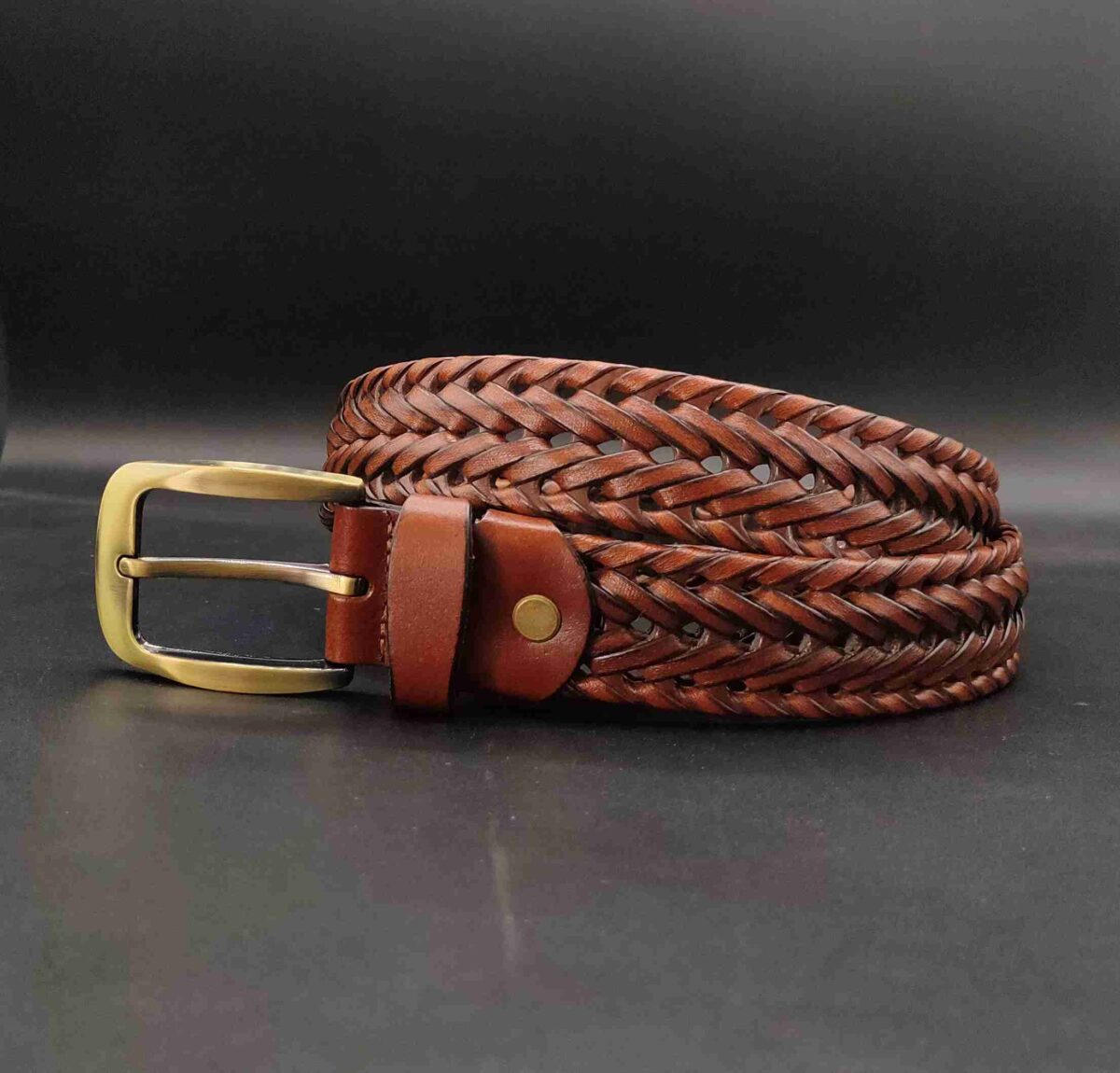 Pack Of 2 Braided Leather Belt - Leather Gallery