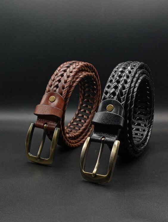 Pack Of 2 Braided Leather Belt – Leather Gallery