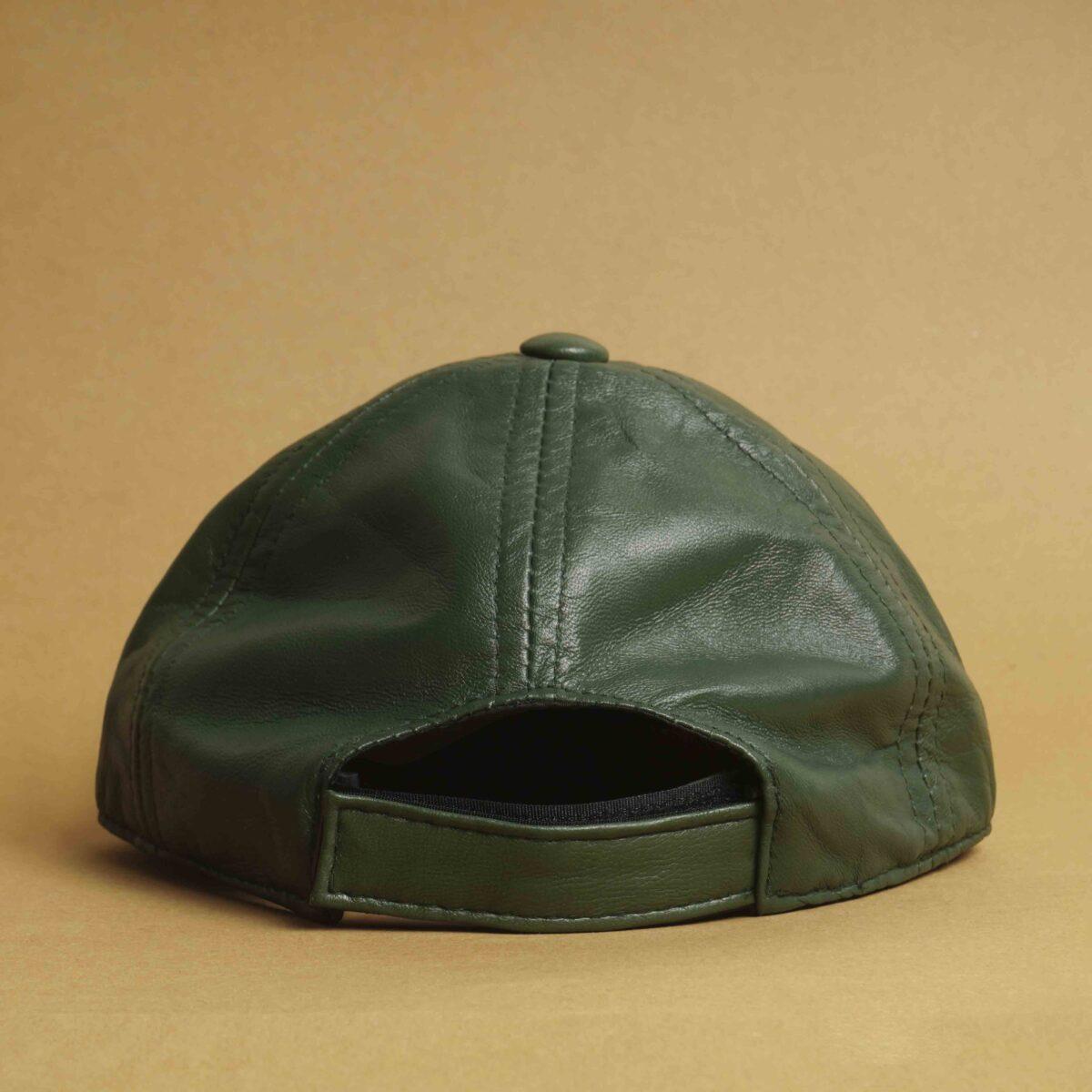 Leather Cap - Forest Green - Leather Gallery